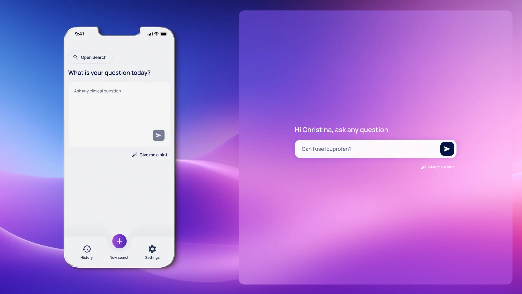 Clair AI app UI